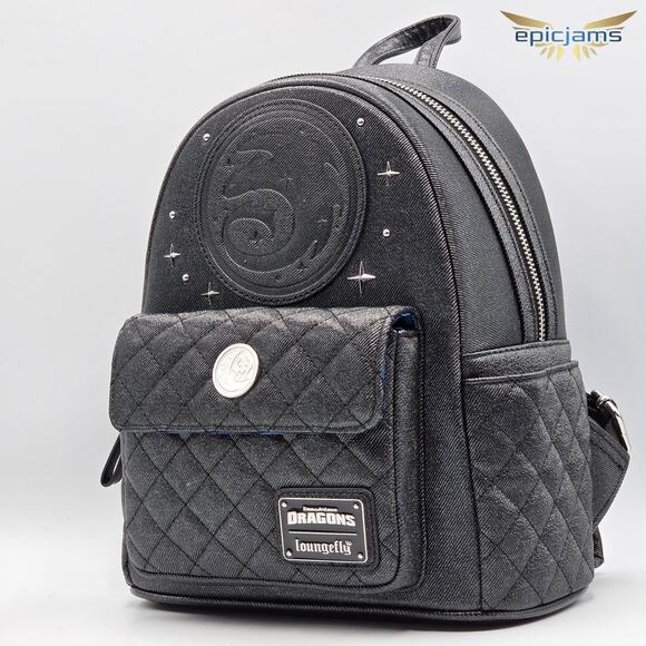 Loungefly DreamWorks How to Train Your Dragon Night Fury Quilted Mini Backpack - Picture 3 of 5
